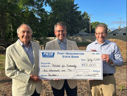 PWSB Donates to Habitat for Humanity Ozaukee - Port Washington State Bank